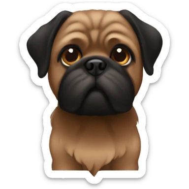 Black and brown mops sticker
