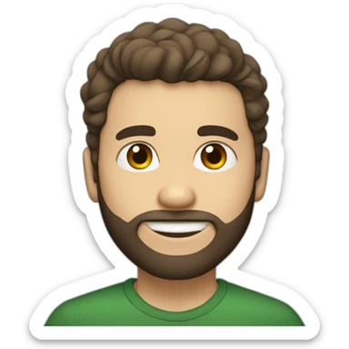 Daniel nass, brazilian, white skin, little hair, straight brown hair, bearded sticker