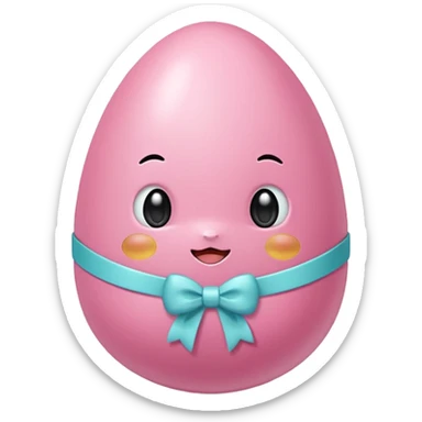 Uovo di pasqua kawaii rosa sticker