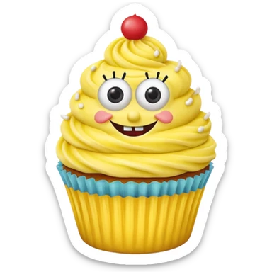 SpongeBob cupcake sticker