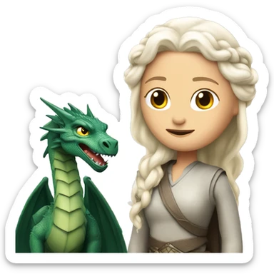 Daenerys Targaryen with dragon sticker