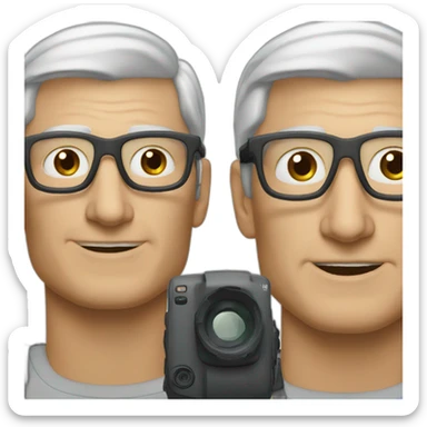 Tim Cook wearing a Vision Pro  sticker