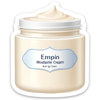 body moisturizer cream pot with label sticker
