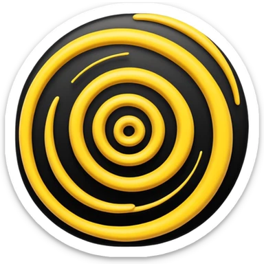 Scribble with black scribble and yellow spiral sticker