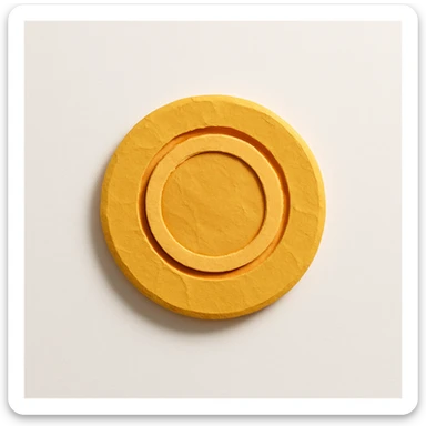 paper craft style dalgona candy with circle shape, inspired by Squid Game sticker