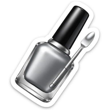 silvery nail polish black sticker
