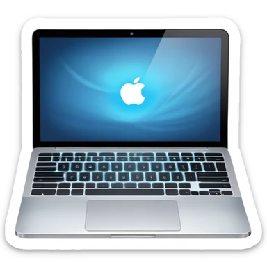 A modern laptop with a glowing screen and sleek aluminum body sticker