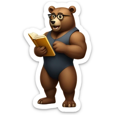 A MUSCLE BEAR TEACHING sticker