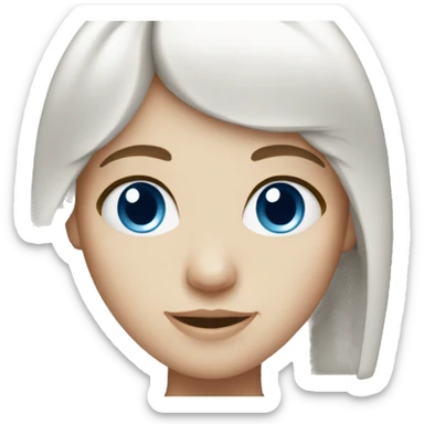 White redhead with bangs and blue eyes sticker