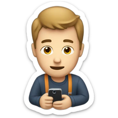 a guy watching a video on his phone sticker