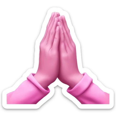 Pink praying hands sticker