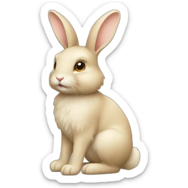 Lapin beige poil long sticker
