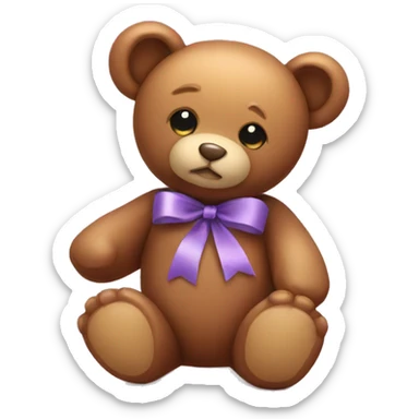 teddy bear with ribbon sticker
