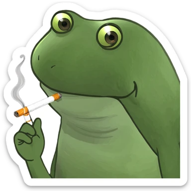 Frog smoking sticker