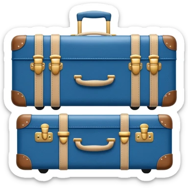blue and beige suitcases on wheels sticker
