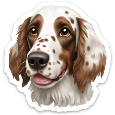 Happy White and Brown english setter  sticker