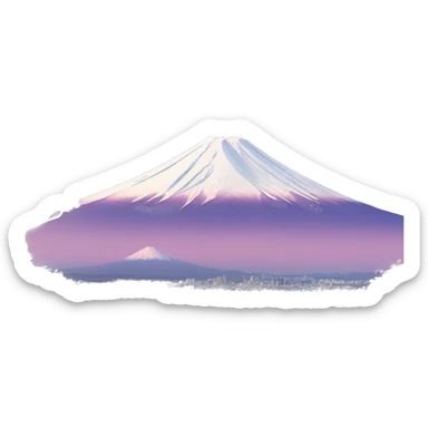 Cherry Blossom with the view at Mt Fuji sticker