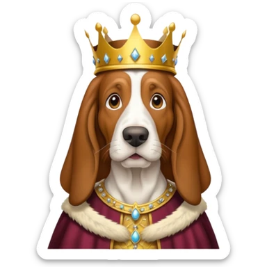 Basset Hound dressed as a king sticker