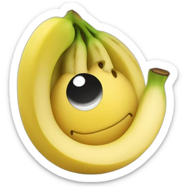 emoji smile avec une banane dans l'oeil sticker