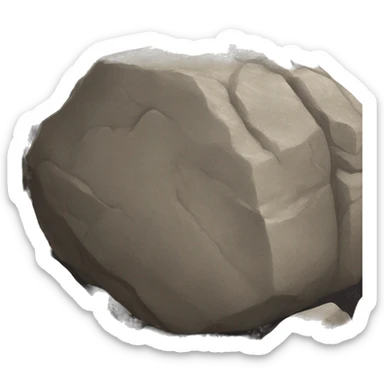 An emoji of a large rock or boulder, featuring a rough and uneven surface, typically gray or brown in color, symbolizing strength and stability sticker