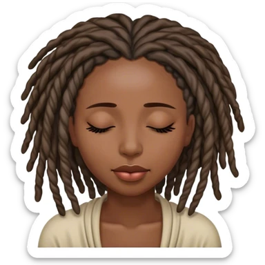 Black woman with locs closing eyss sticker