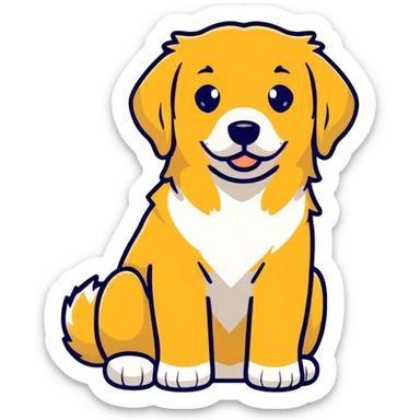 golden retriever  sticker