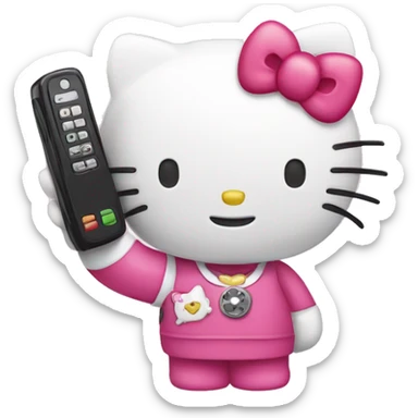 Hello kitty holding a phone  sticker