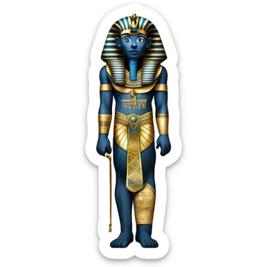 egypt full body pharaoh sarcophagus coffin gold blue white black  sticker