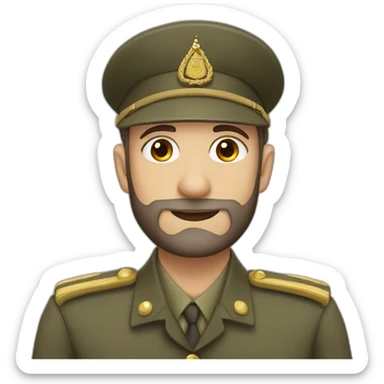 Jewish Hasidic man in military uniform sticker