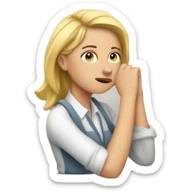 Allie tired and working hard sticker