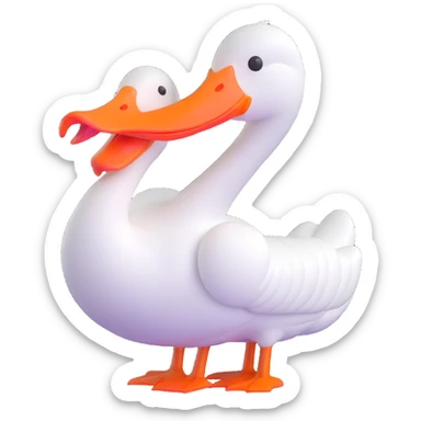 white goose with orange beak and blue eyes sticker