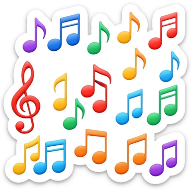 signos de musica de colores sticker