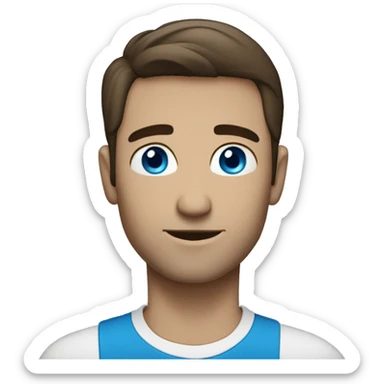 light brunnete man with blue eyes sticker