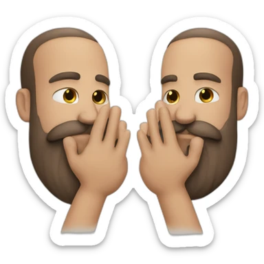 man with large nose and beard rubbing hands together sticker