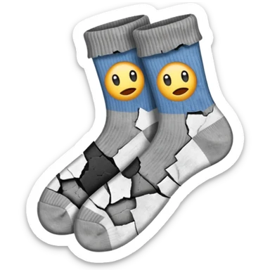 old dirty broken pair of socks sticker