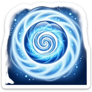 magical object blue magic mist swirl around with ancient symbol sticker