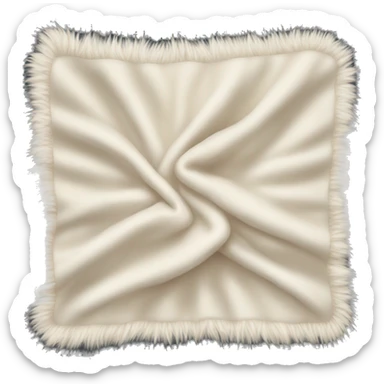 Folded fuzzy cream blanket sticker