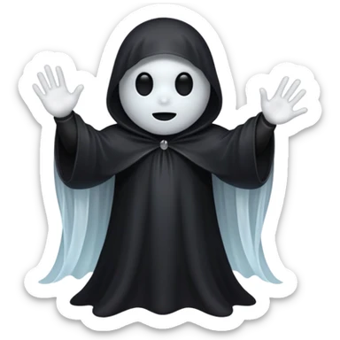 halloween ghost with black costumes  sticker