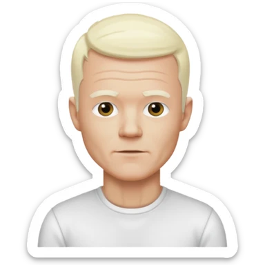Jimmy Somerville with platinum blonde hair, white outfit sticker