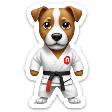 Un chien qui fait de la karate sticker