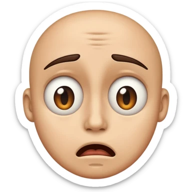 confused distorted face sticker