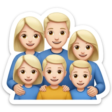Pale skin family of 6 sticker