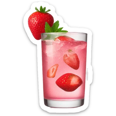Pink gin with strawberry sticker