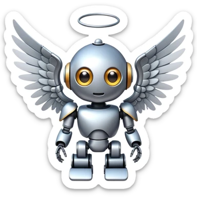 cute robot with wings sticker