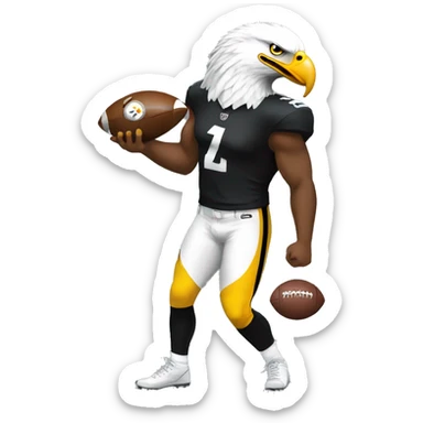 Eagle eating a steeler player sticker