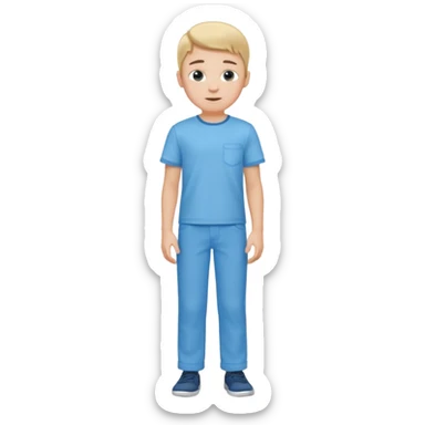 Sky blue pant and shirt boy sticker