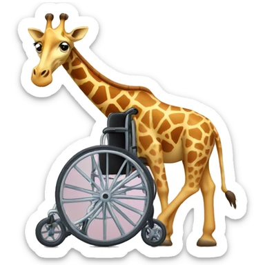 giraffe on a wheelchair sticker