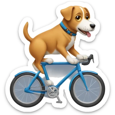 dog riding a bike sticker