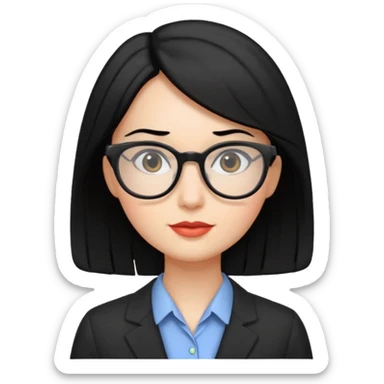 accountant woman with black hair  sticker