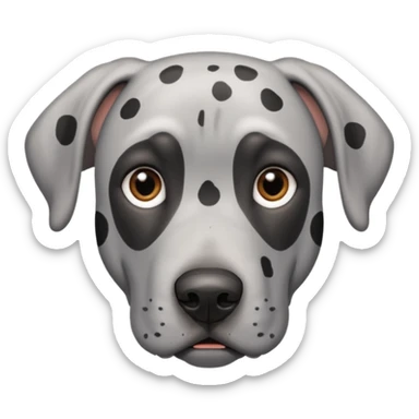 Gray Great Dane with black spots  sticker